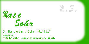 mate sohr business card